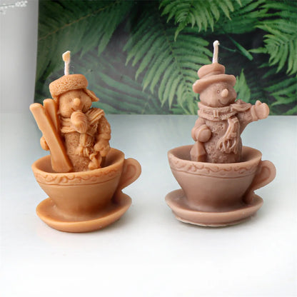 Christmas Mini Santa Cups Silicone Candle Mould - 8 Style