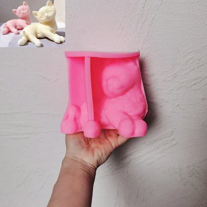Sitting Cute Cat Silicone Candle Mould