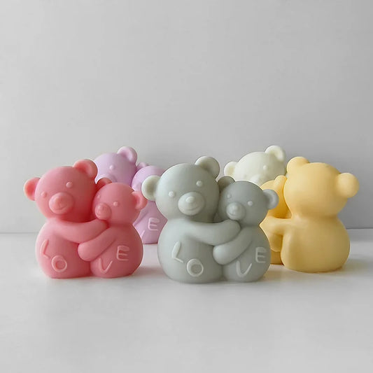 3D Love Bear Aroma Candle Silicone Mould