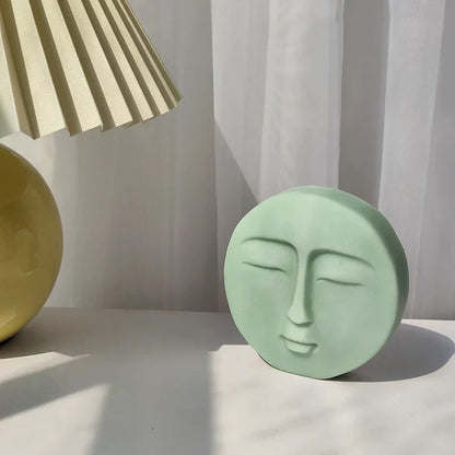 Circular Face Closed Eyes Silicone Candle Mould