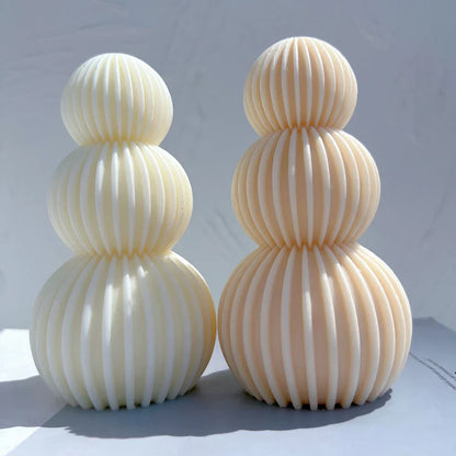 Ball Ribbed Pillar Candle Mould