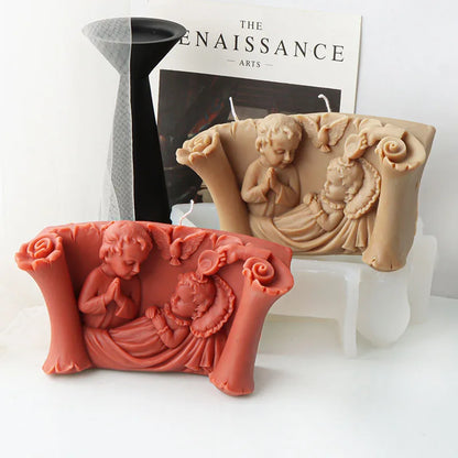 Large size Scroll Boy and Girl Candle Mould