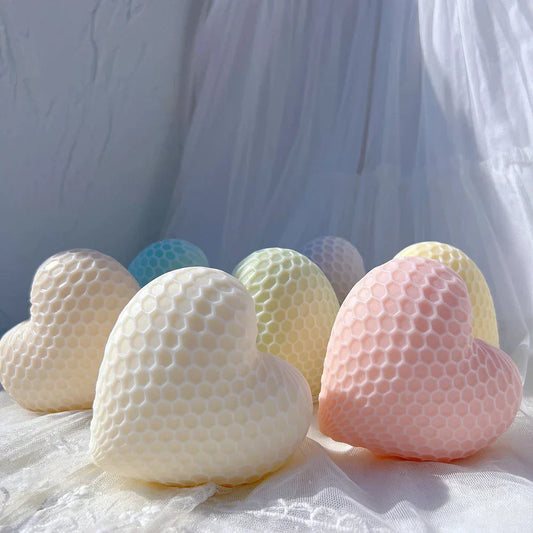 Honeycomb Pattern Heart Shape Candle Mould
