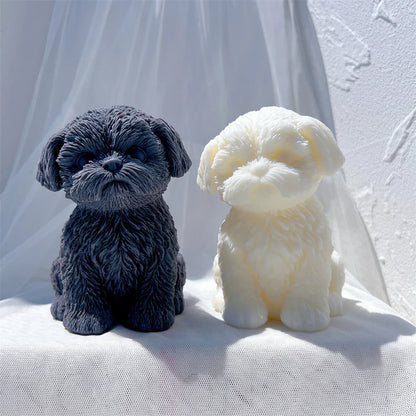 Sitting Shih Tzu Puppy Silicone Candle Mould
