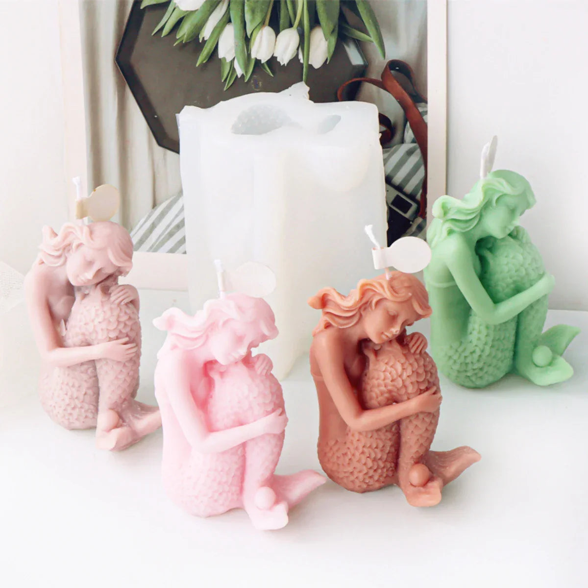 Delicate Mermaid Shape Silicone Candle Mould