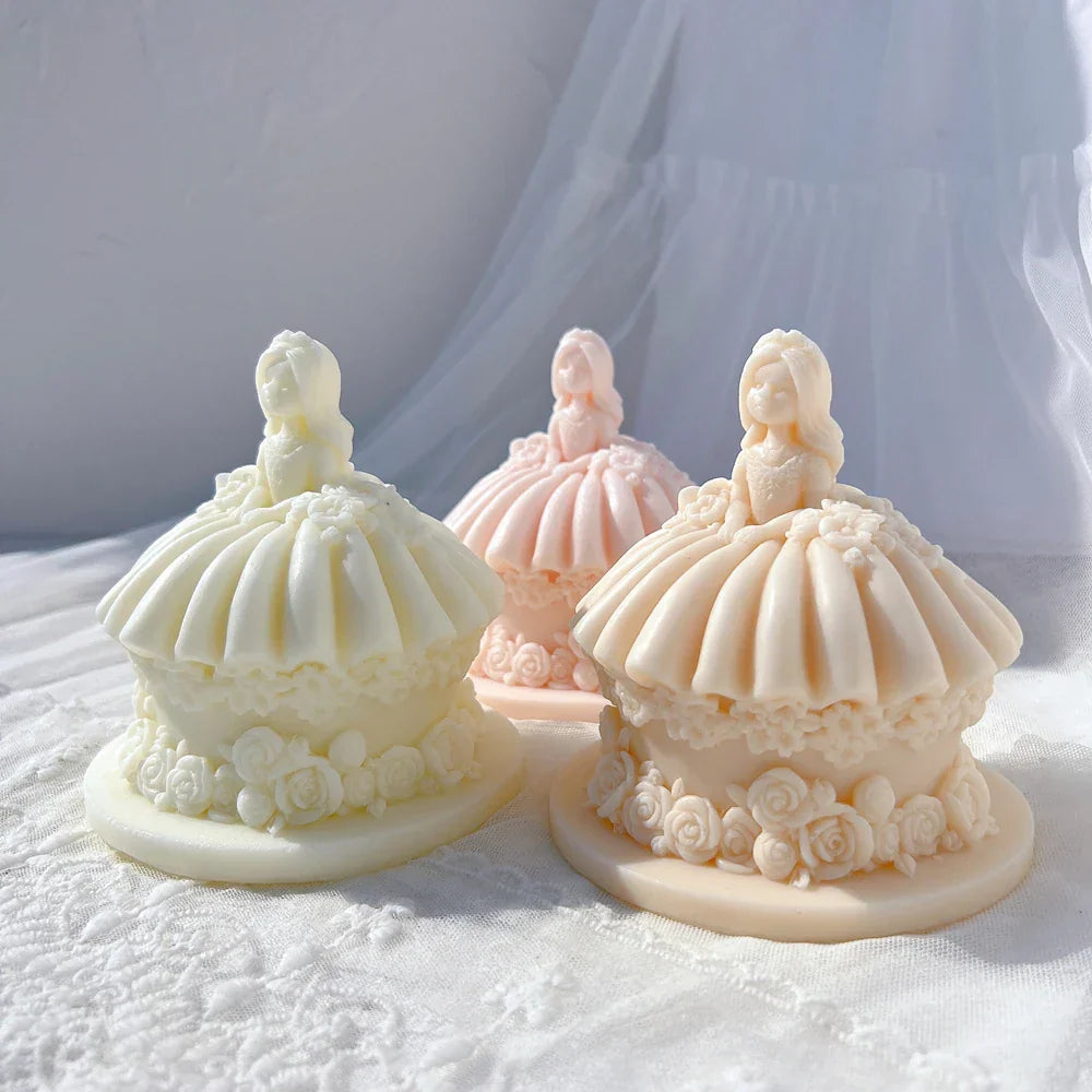 Princess Wedding Dress Cake Shape Candle Mould