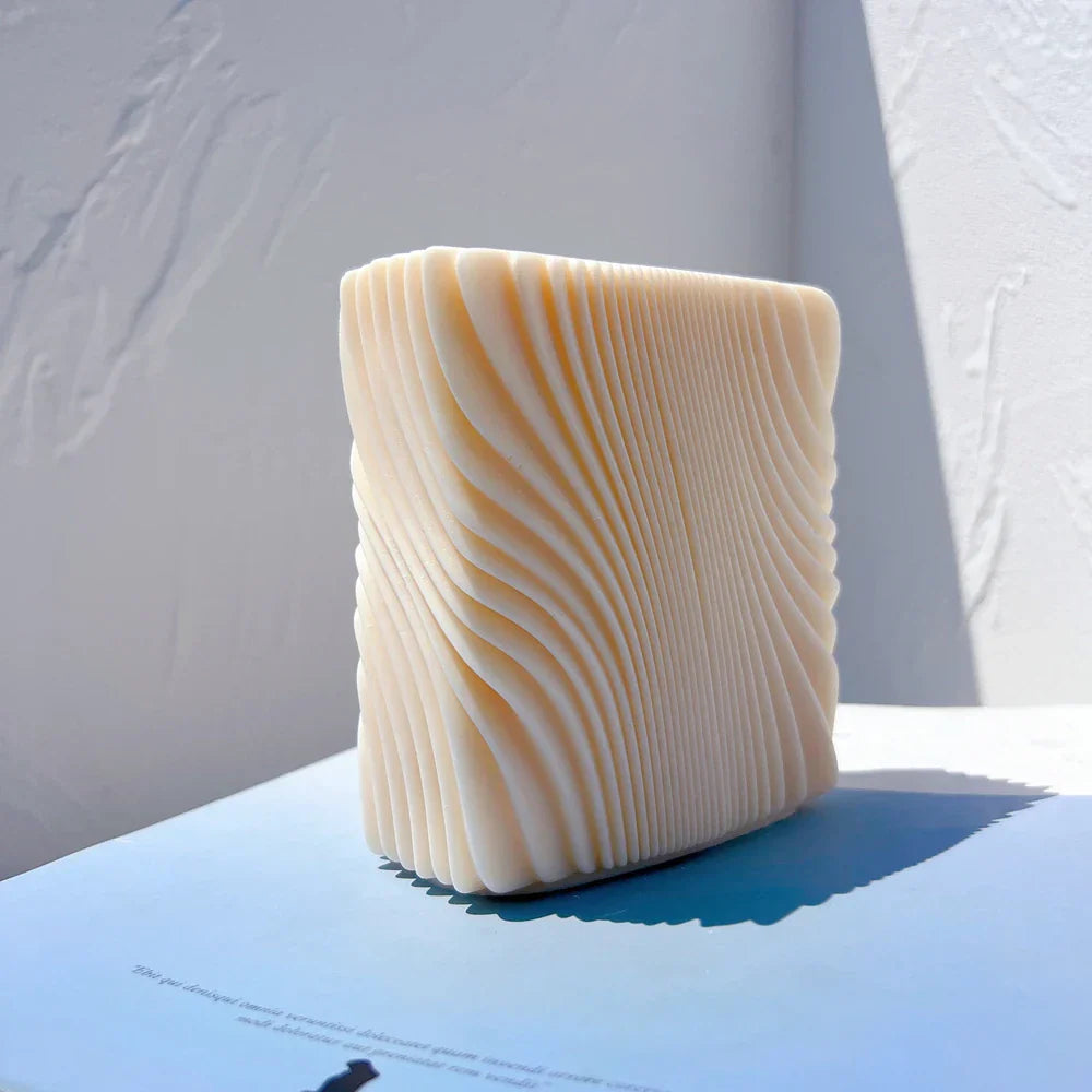 Block Square Swirl Candle Mould