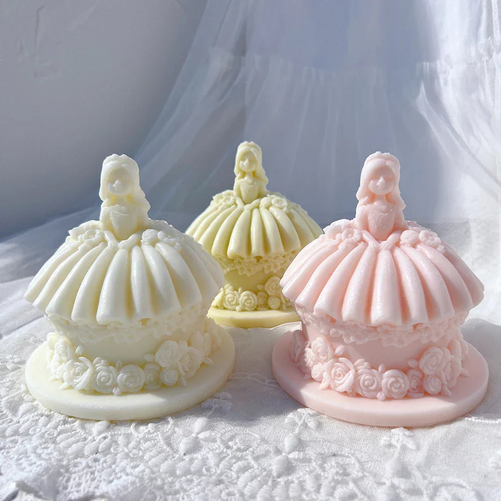 Princess Wedding Dress Cake Shape Candle Mould