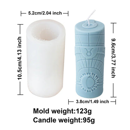 3D Constellation Pillar Candle Mould for Zodiac Designs