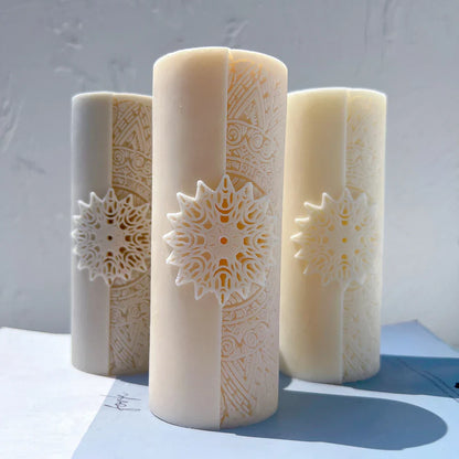 Floral mandala Pillar Candle Moulds
