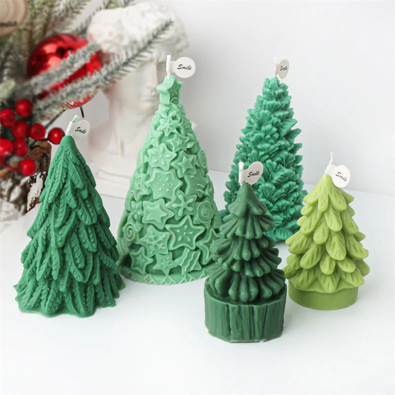 Enchanted Forest Christmas Tree Candle Moulds