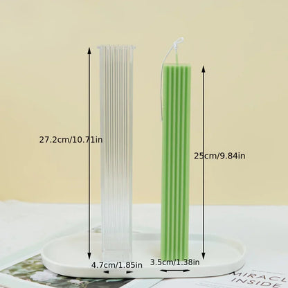 Ribbed Rectangular Pillar Candle Mould
