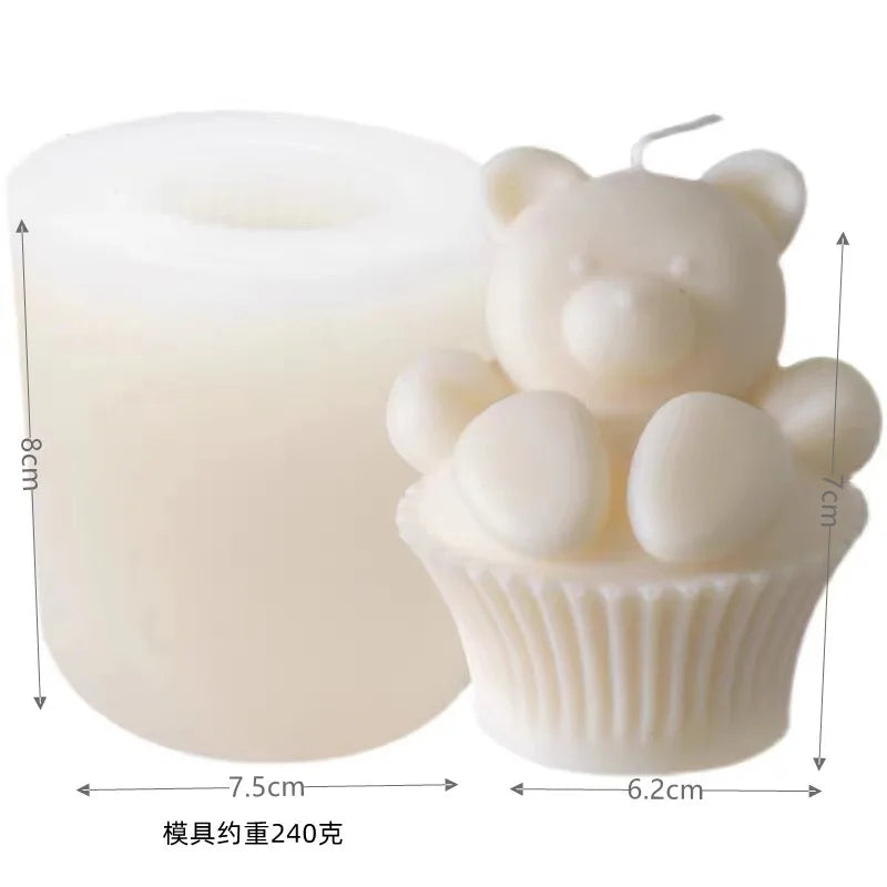 Cupcake Bear Silicone Candle Mould