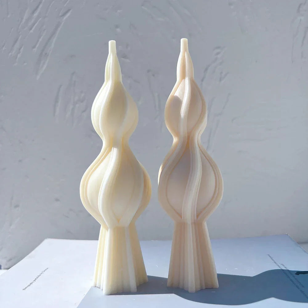 Tall Swirl Candle Silicone Moulds