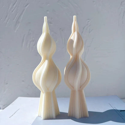Tall Swirl Candle Silicone Moulds