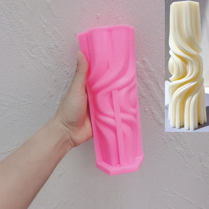 Wave Pillar Swirl Candle Silicone Mould