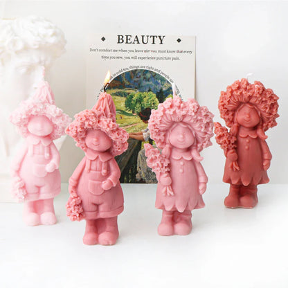 Lavender Hat Boy and Girl Candle Silicone Mould