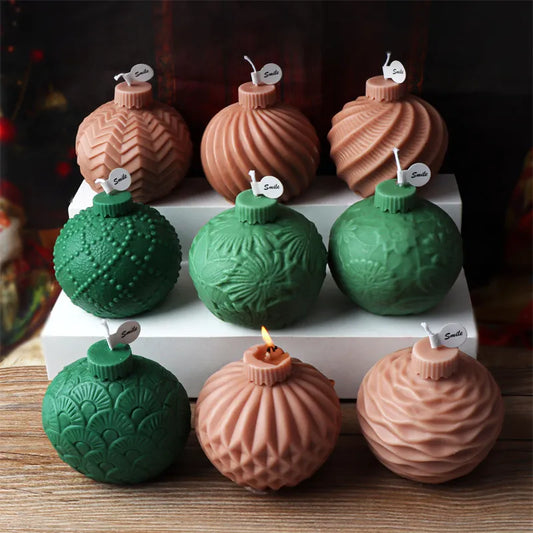 Festive Christmas Bauble Candle Moulds
