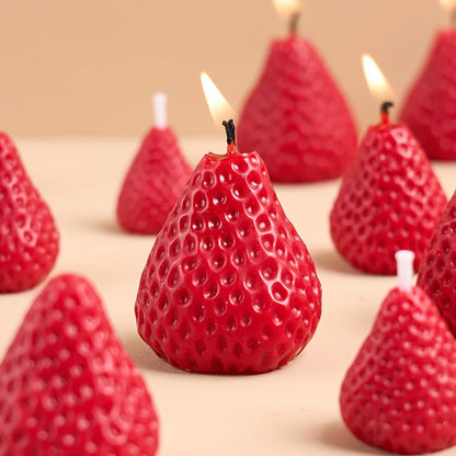 Strawberry Shaped Silicone Candle Mould 4PCS/1PC S/M/L