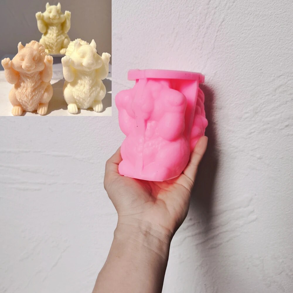 Cute Squirrel Silicone Candle Mould