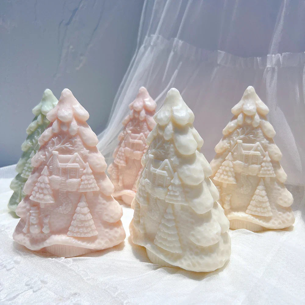 15CM Details Christmas Tree Silicone Candle Mould