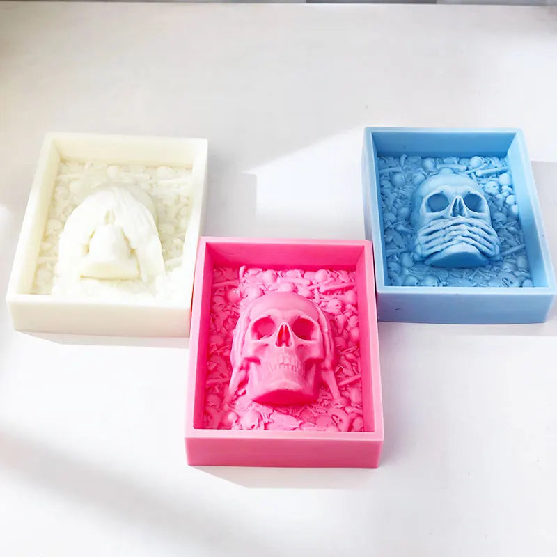Trinity Skull Wisdom Candle Mould