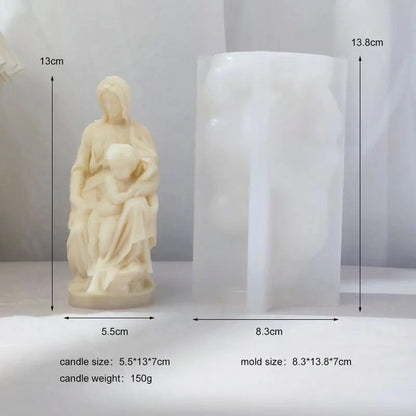 Virgin Mary Mother and Child Soy Wax Candle Mould