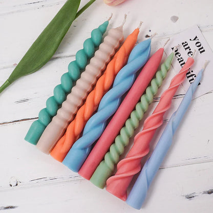 Spiral Twist Long Rod Candle Mould