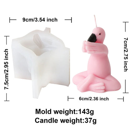 3D Flamingo Silicone Candle Mould for Cute Bird Crafts