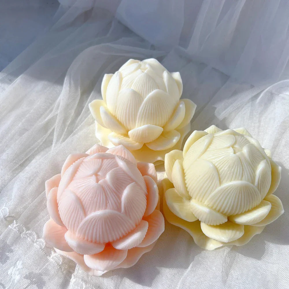 Lotus Bloom Flower Candle Moulds