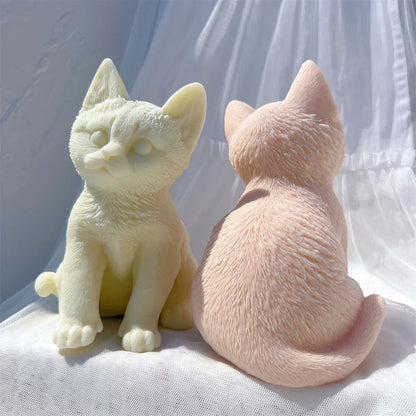 Sitting Tabby Cat Candle Silicone Mould
