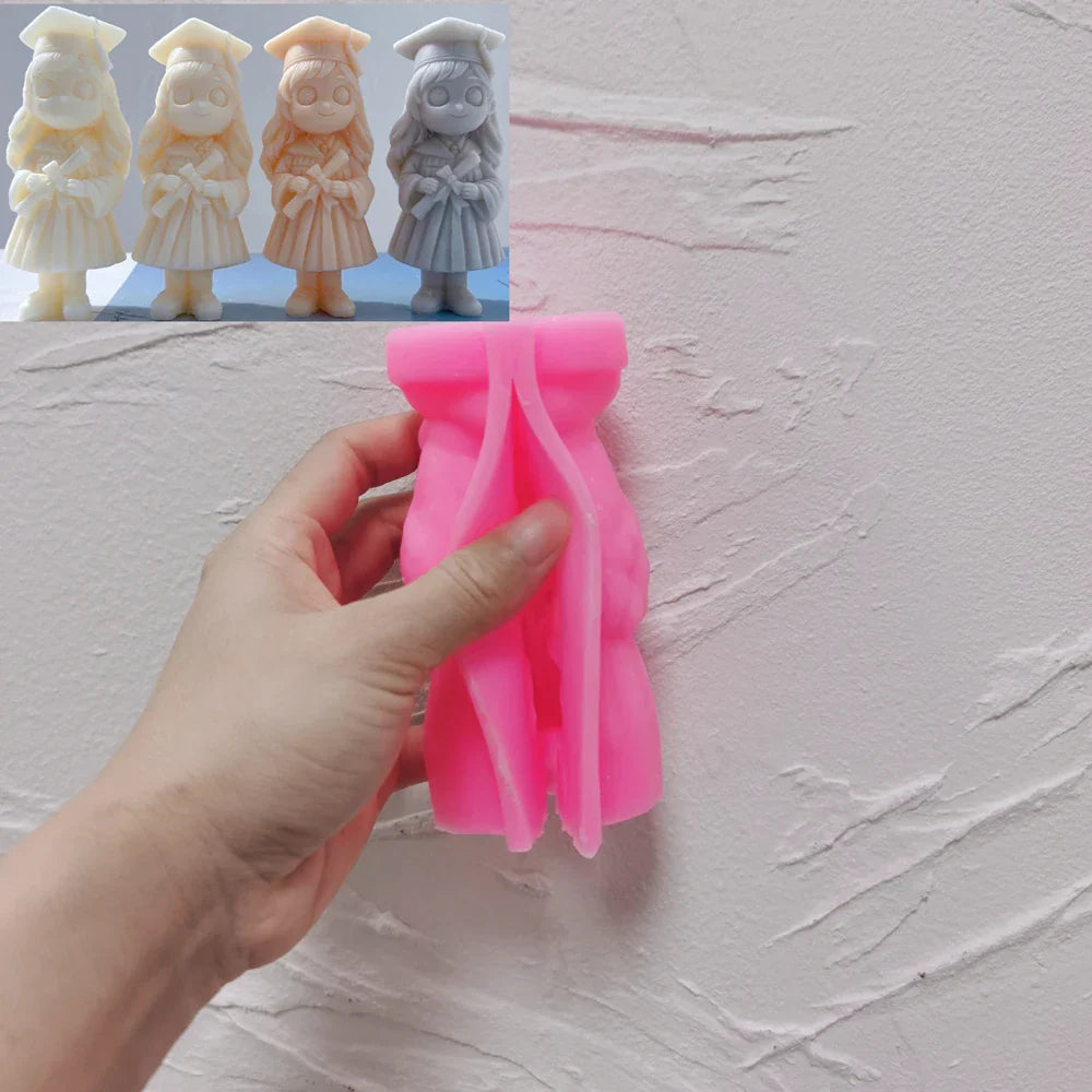 Graduation Girl Figurine Candle Mould