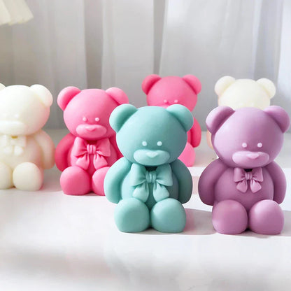 Bowtie Bear Silicone Candle Mould