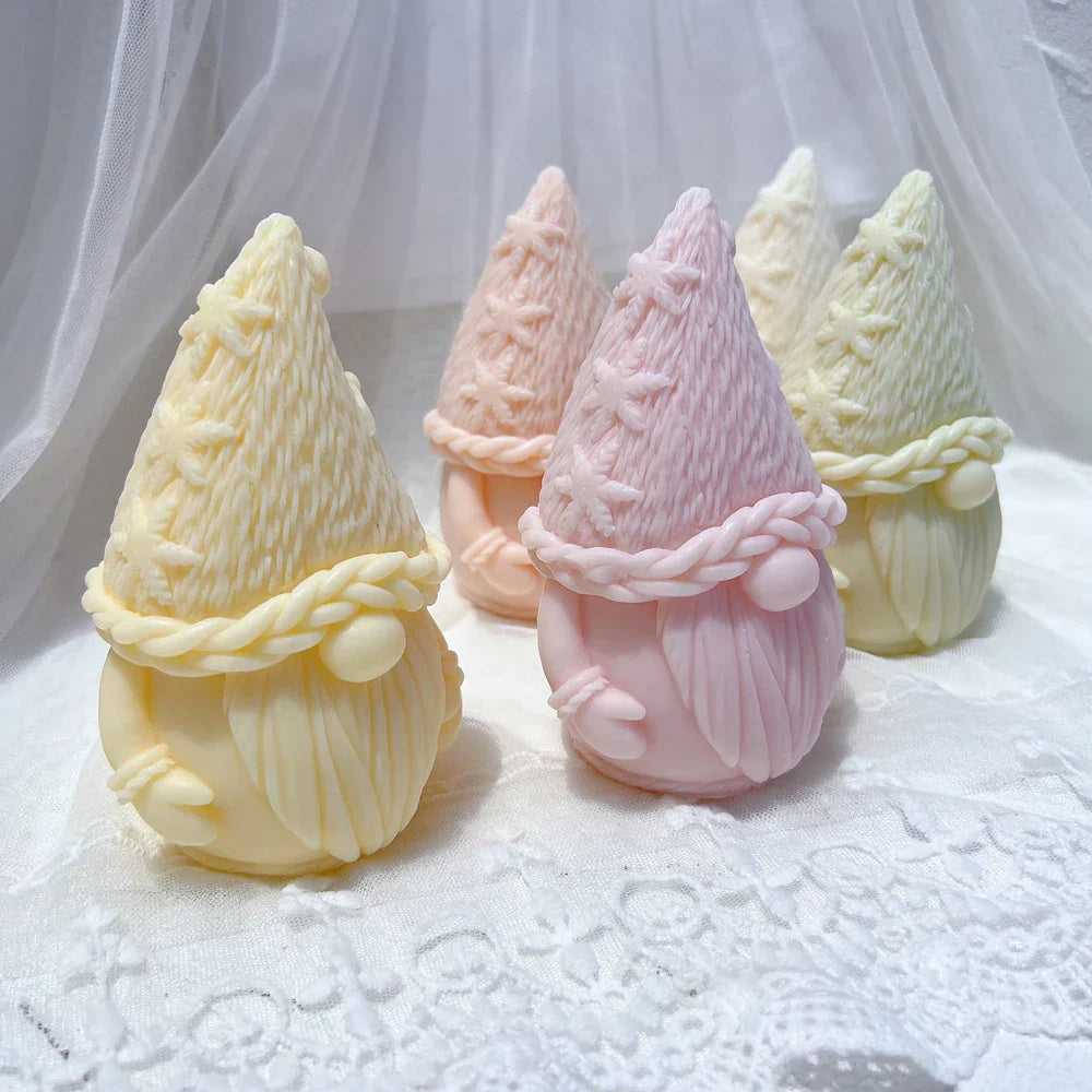 Knitted Christmas Gnome Candle Mould