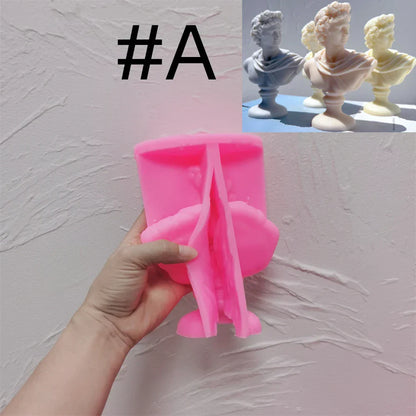 Greek Sculpture Roman Apollo Artemis Diana Bust Silicone Candle Mould