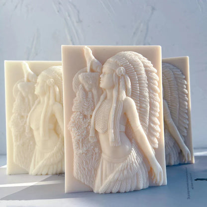 Ameican Indian Hunter Woman Candle Mould
