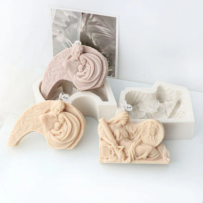Jesus Family Statue Candle Silicone Mould