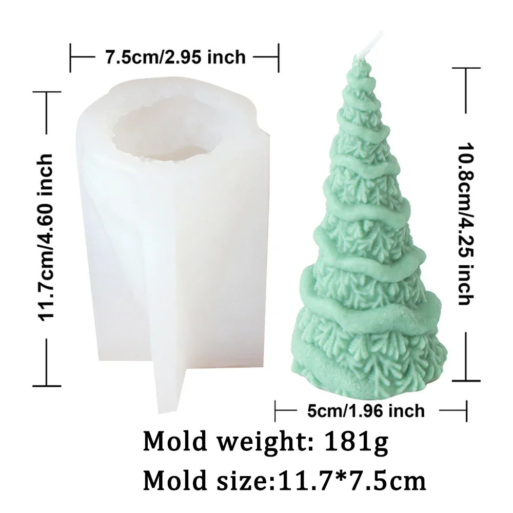 3D Christmas Tree Pinecone Candle Silicone Mould