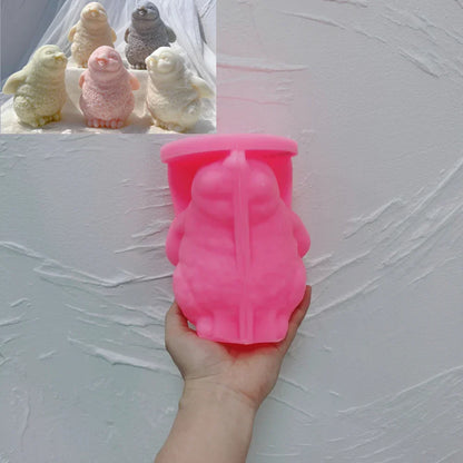 Cute Penguin Statue Candle Mould