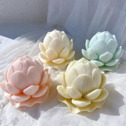 Lotus Bloom Flower Candle Moulds