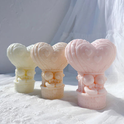 Teddy Bear in Heart Balloon Candle Mould
