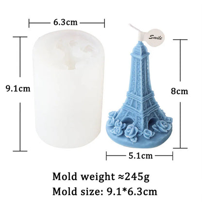 Eiffel Tower Pisa Tower Silicone Candle Mould