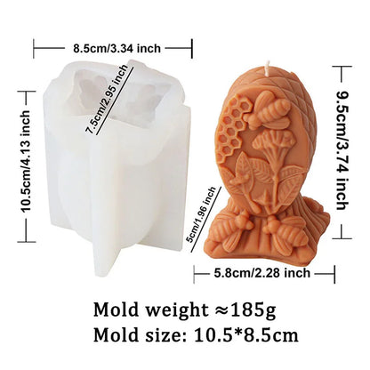 Flowers and Bees Candle Silicone Mould