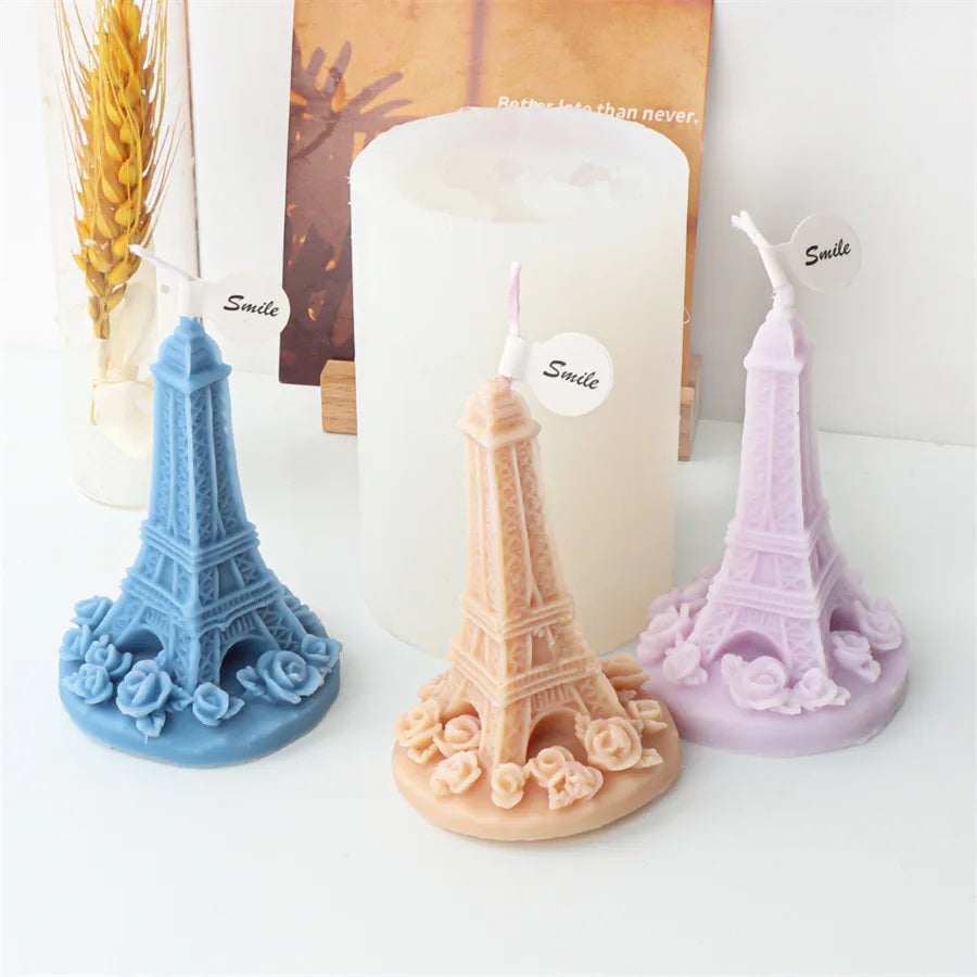 Eiffel Tower Pisa Tower Silicone Candle Mould