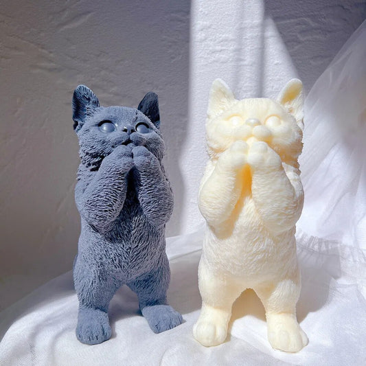 Standing Cat Candle Silicone Mould
