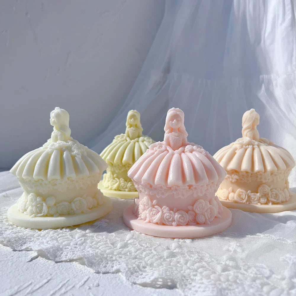 Princess Wedding Dress Cake Shape Candle Mould