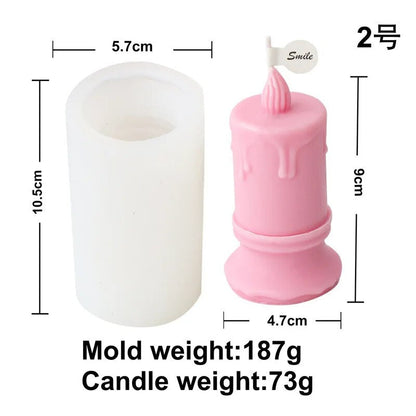 Burning Flame Long Rod Candle Mould