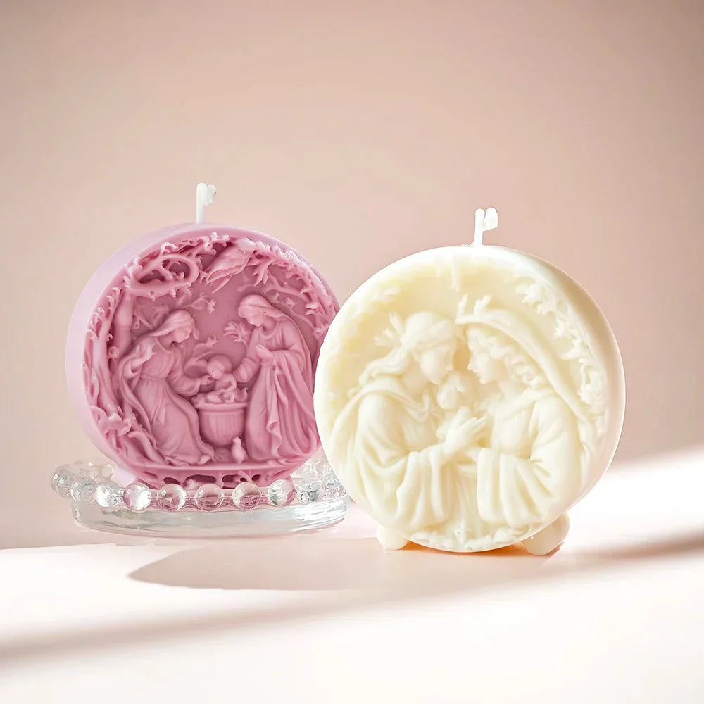 Praying Madonna and Jesus Family Candle Mould