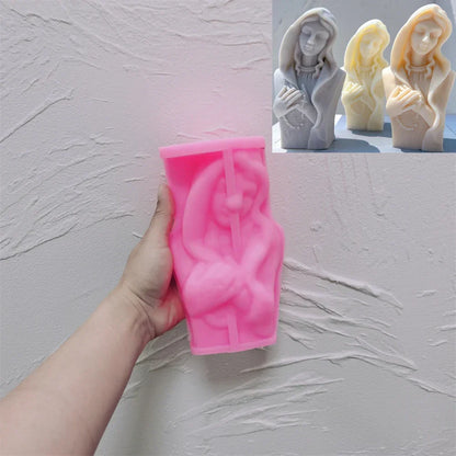 Praying Virgin Mary Sculpture Silicone Candle Mould
