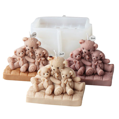 Bear Family Candle Mould